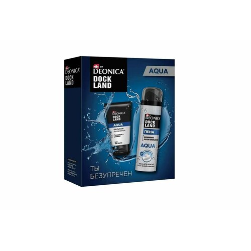 Подарочный набор мужской для бритья Deonica DockLand Aqua для мужчин пена бальзам 509₽