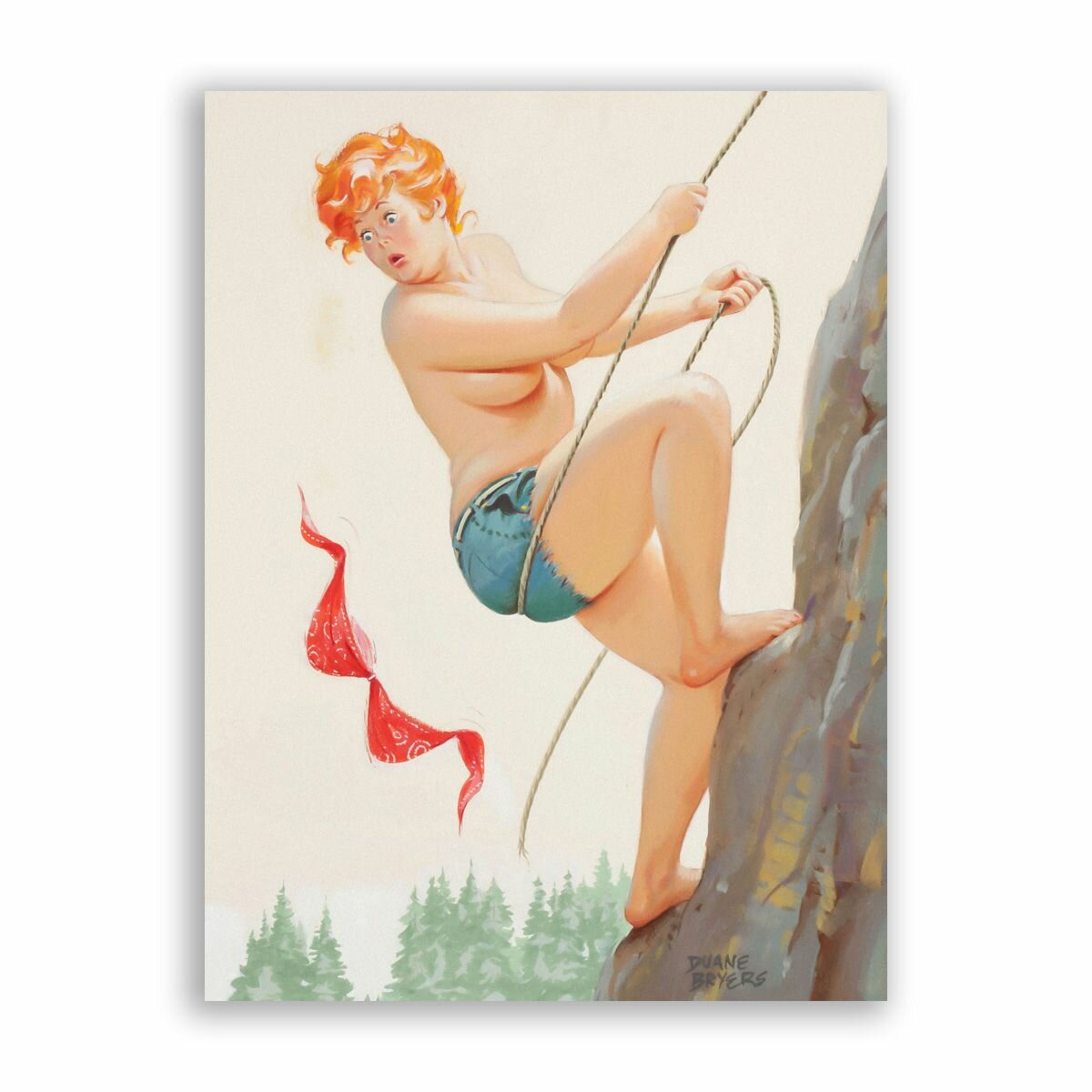 Постер на бумаге в стиле Пин-ап / Pin-up Girl - Hilda / Винтажная девушка / Размер 30 x 40 см