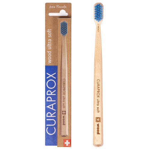 Зубная щетка Curaprox CS wood 4400 ultra soft, голубая