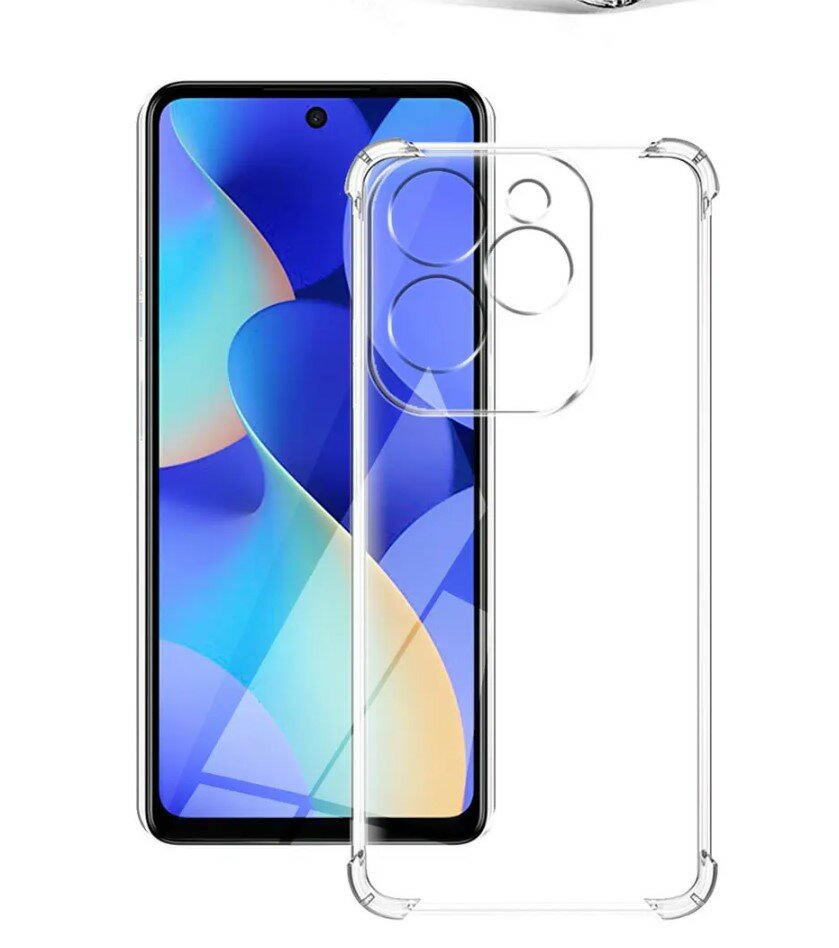 Чехол противоударный c усиленными углами для Infinix HOT 40i / Противоударный чехол для Инфиникс ХОТ 40ай с защитой камеры Premium — фото 1