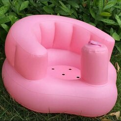 Детский надувной стул розовый для купания, обучения сидению, игр