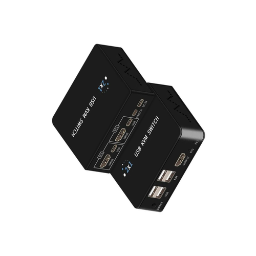 2-портовый HDMI USB KVM-переключатель 4K 60Hz с выносной кнопкой и 2я usb кабелями