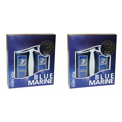 Blue Marine Набор подарочный косметический для мужчин Blue Marine mini: шампунь 250 мл + гель для душа 250 мл, 2 уп.