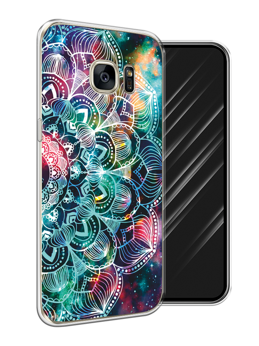 Силиконовый чехол на Samsung Galaxy S7 / Самсунг Галакси S7 "Мандала космос"