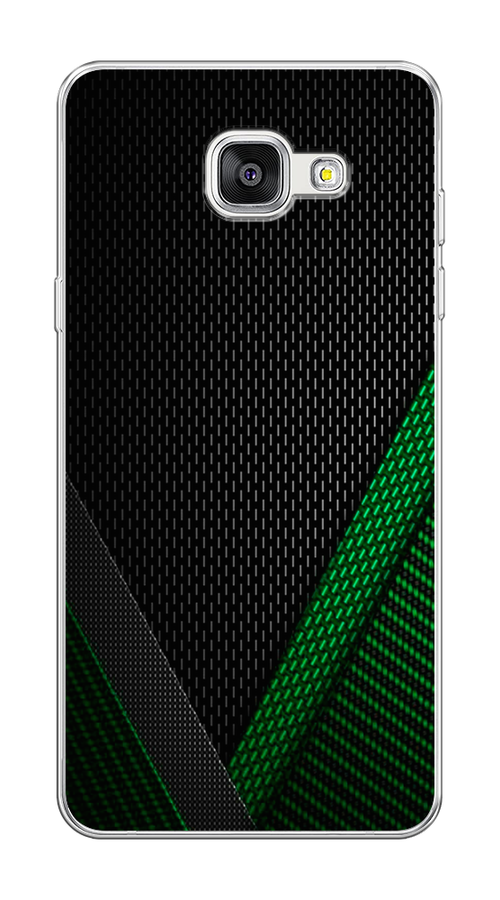 Силиконовый чехол на Samsung Galaxy A5 2016 / Самсунг Галакси A5 2016 "Зеленый карбон"