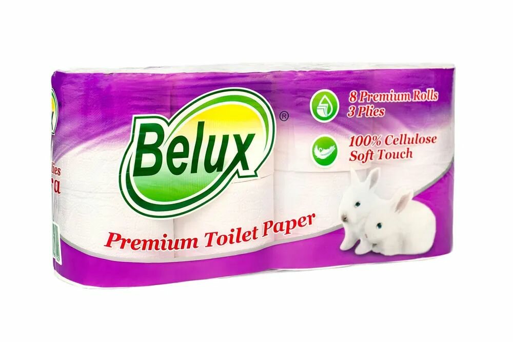Туалетная бумага Belux Premium 3 слоя 8 рулонов по 18м Семья и Комфорт - фото №9