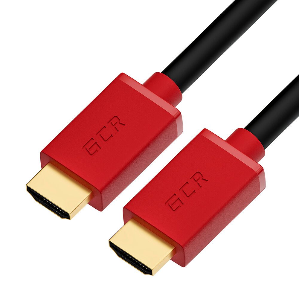 Greenconnect GCR-HM450-3.0m GCR Кабель 3.0m HDMI версия 1.4, черный, красные коннекторы, OD7.3mm, 30/30 AWG, позолоченные контакты, Ethernet 10.2 Гбит/с, 3D, 4K GCR-HM450-3.0m, экран GCR-HM450-3.0m