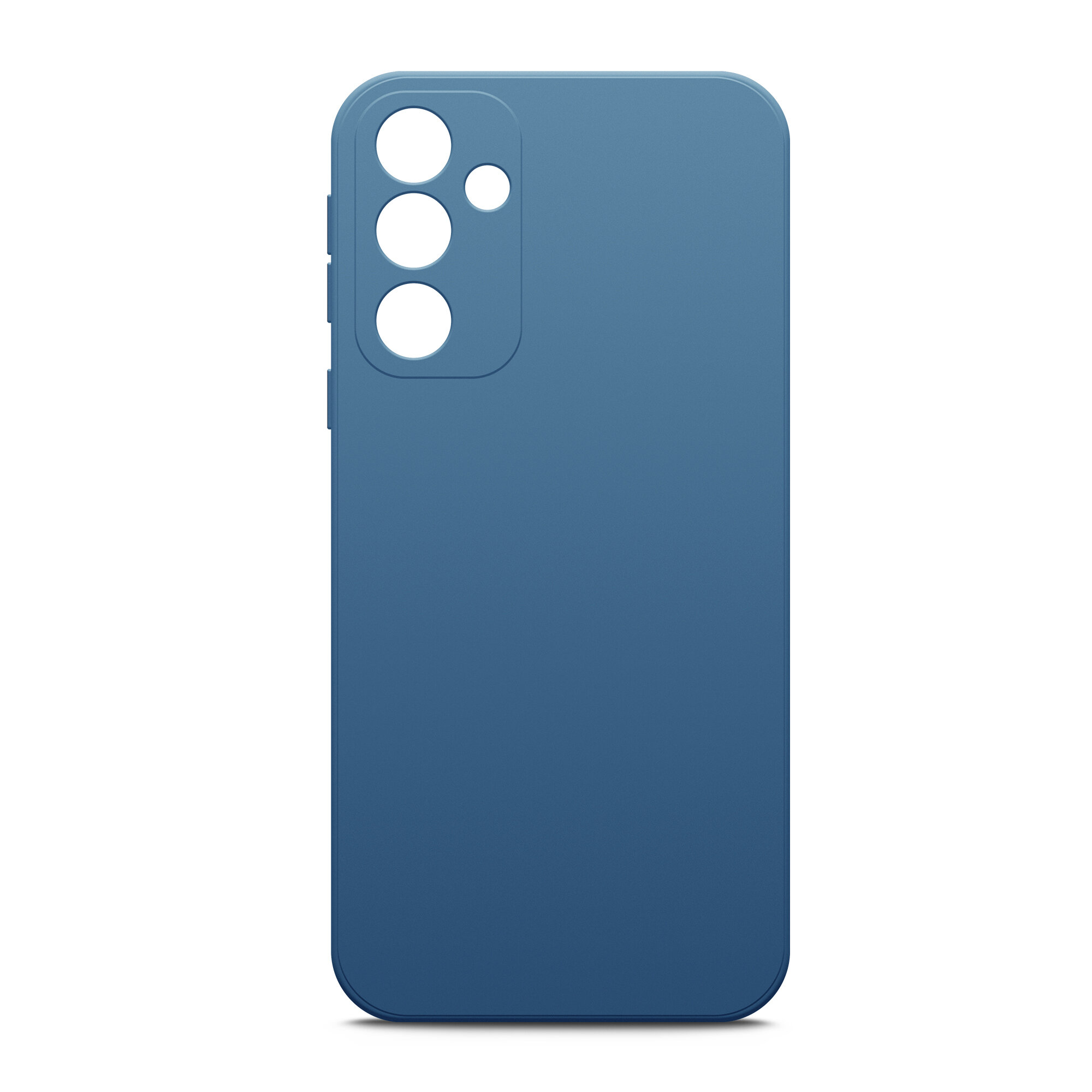 Чехол на Samsung Galaxy A35 (Самсунг Галакси А35) синий силиконовый с защитной подкладкой из микрофибры Microfiber Case, Brozo