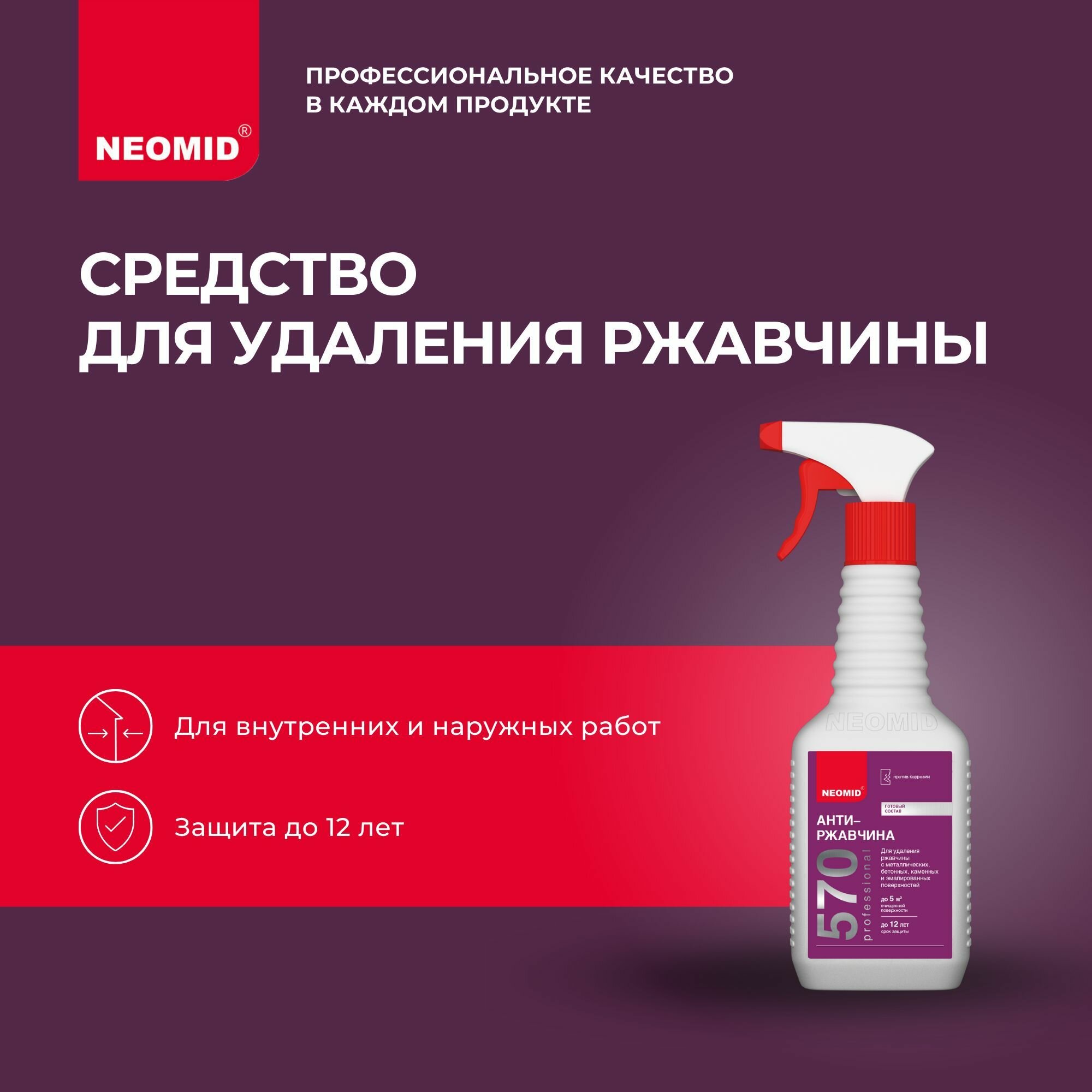 фото Состав для удаления ржавчины готовый состав NEOMID