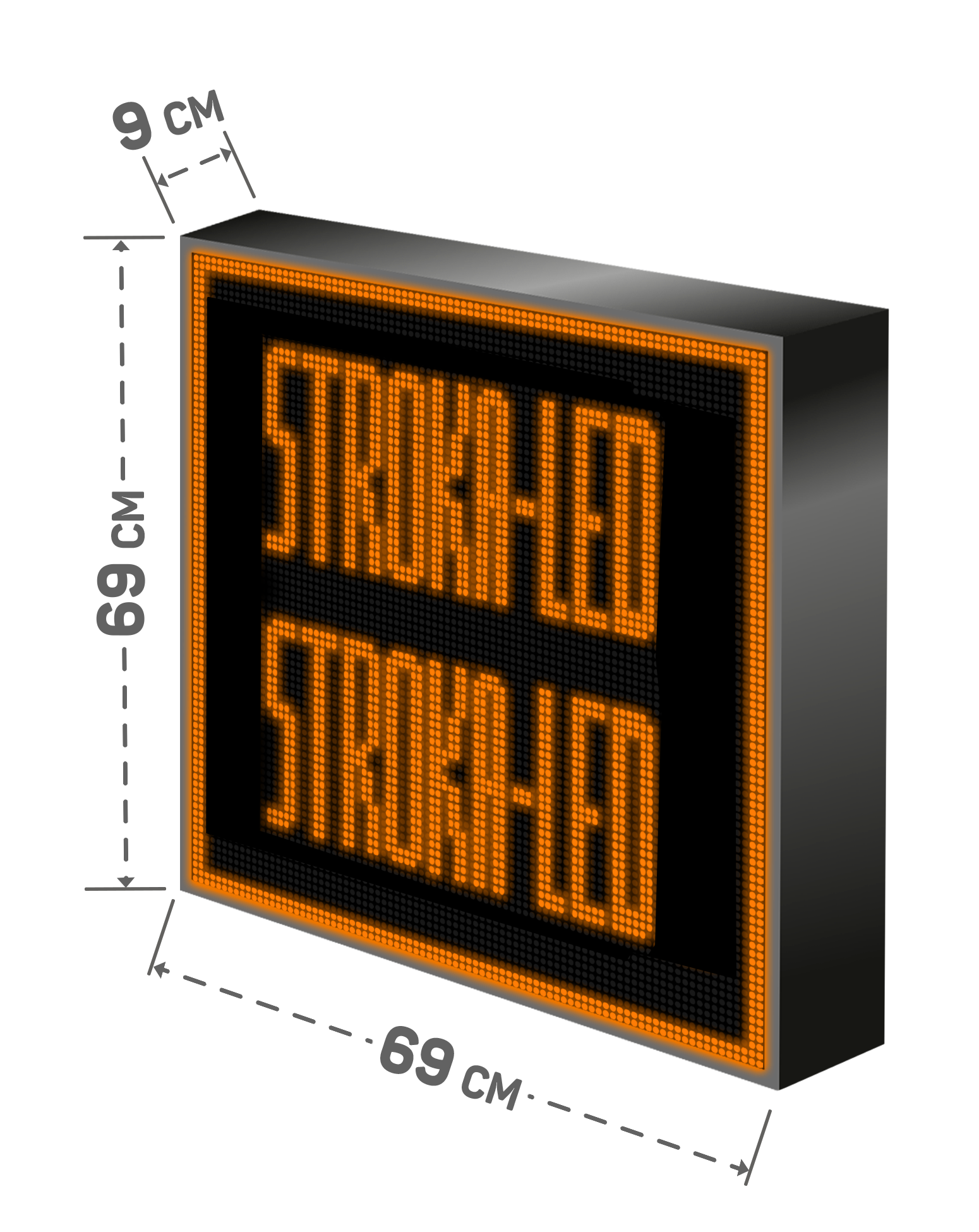 Бегущая строка/ Led /рекламная вывеска/ панель/69х69см