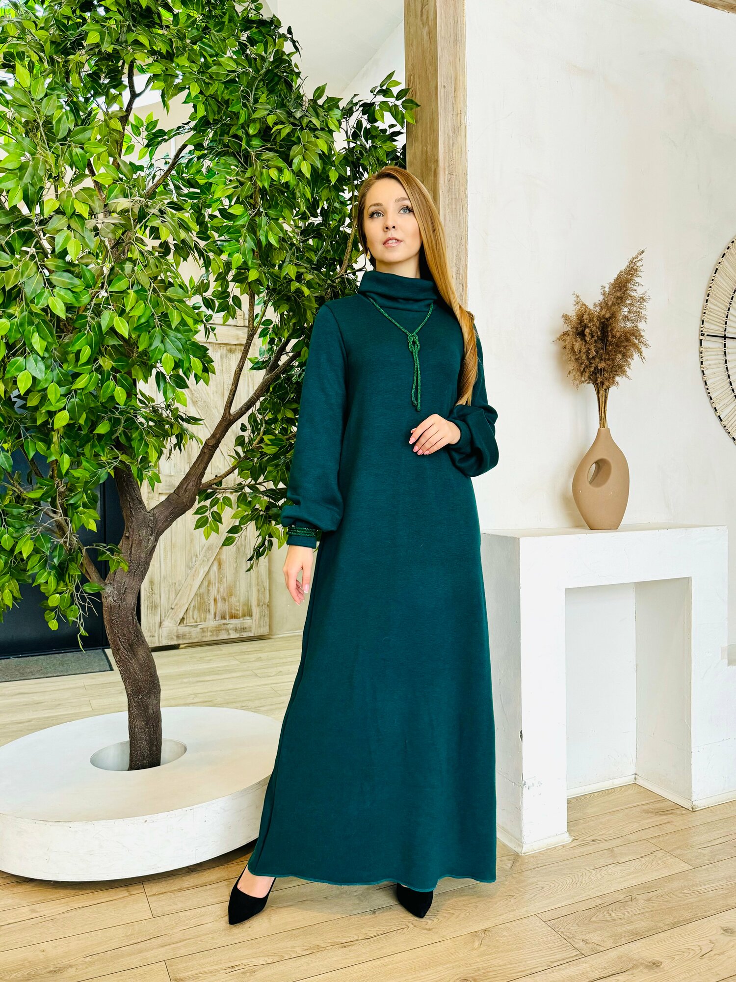 Платье Fatmafashion, размер 46/50, зелeный