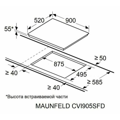 Варочная поверхность Maunfeld CVI905SFLGR 7910000₽