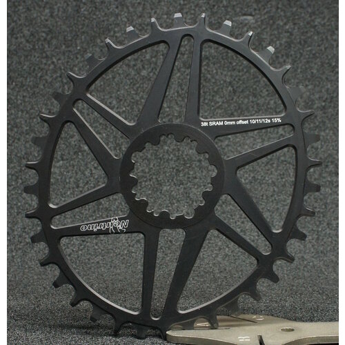 фото Передняя овальная звезда neutrino components 38t sram direct mount 0мм оффсет черная