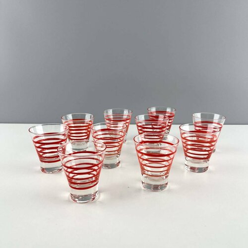 Набор винтажных стопок Оранжевый прилив Стекло СССР 1960-е 7000₽