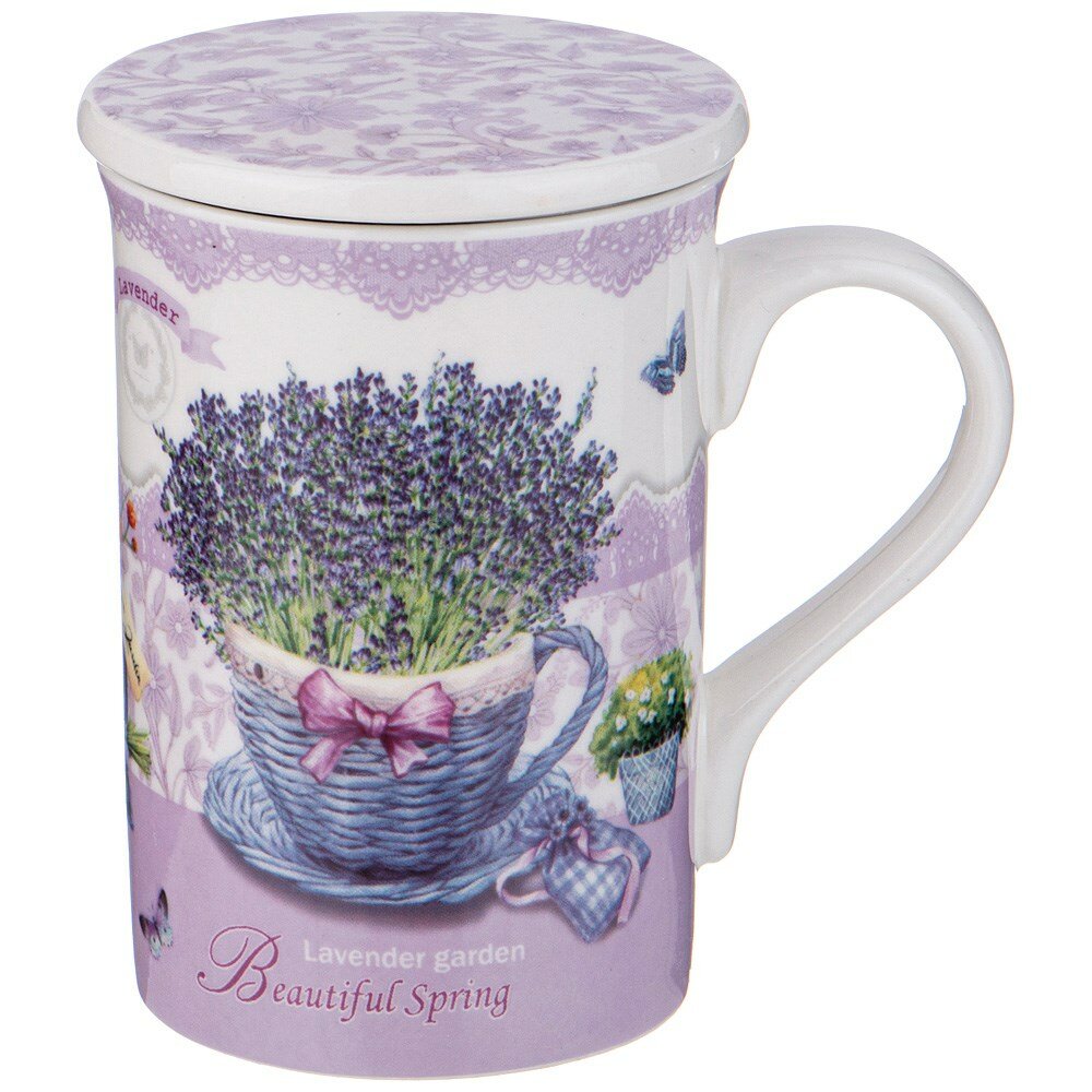 Кружка заварочная с металл. ситом и фарфор. крышкой 320  мл