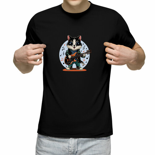 мужская футболка кот рок звезда 2xl красный Футболка Us Basic, размер S, черный