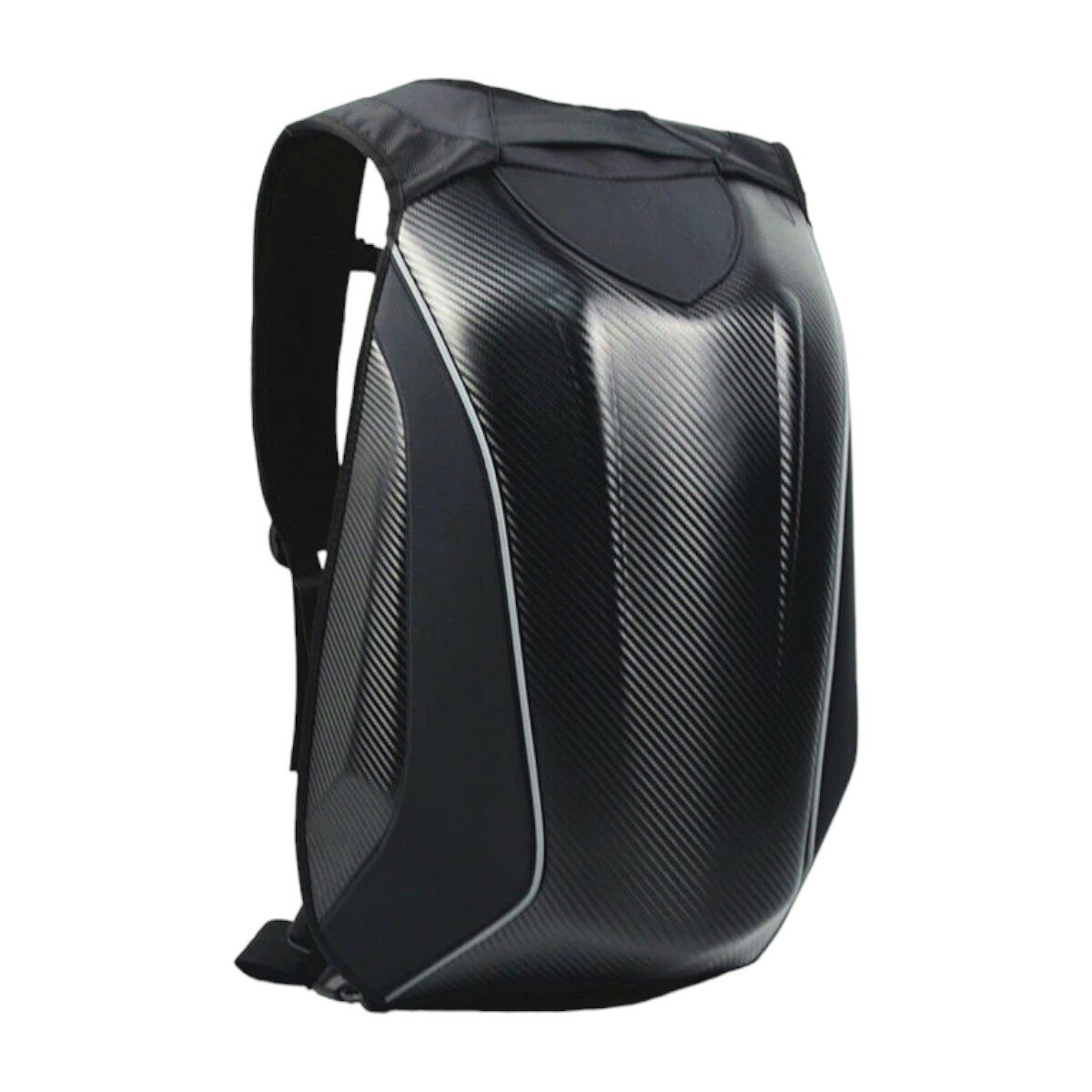 Моторюкзак Carbon с расширением рюкзак с защитой для мотоциклиста на мотоцикл скутер квадроцикл, карбон черный