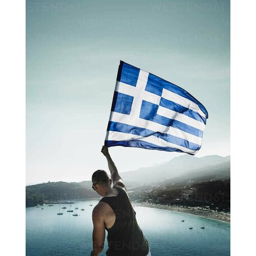 флаг греции флаги стран мира односторонний размер большой 90х135 см Флаг Греции, Флаги стран мира, односторонний, размер большой 90х135 см