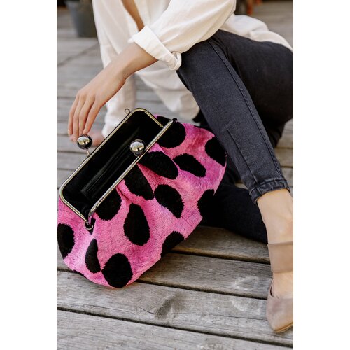 фото Сумка , фактура матовая, бархатистая, мультиколор, красный madame reticule