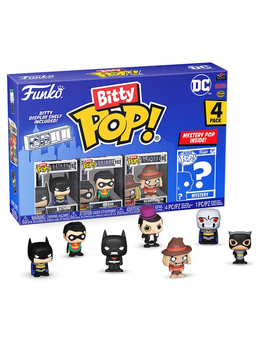 Фигурка Funko Bitty POP! DC Comics S1 Batman+Robin+Scarecrow+Mystery (1 of 4) 4PK 71311