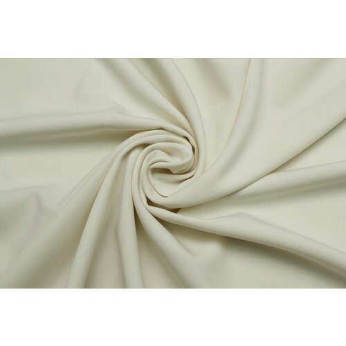 Ткань Креп-би-стрейч молочно-кремовый, ш138см, 0,5 м ткань костюмная би стрейч armani молочно чёрная меленькая клетка 290 г пм ш138см 0 5 м