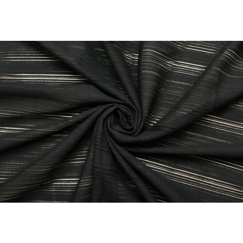 Ткань Фактурный хлопок Armani чёрного цвета на сетке, ш152см, 0,5 м