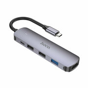 Hoco HB27/ Type-C хаб 5в1 (USB-C + 2 x USB2.0 + USB3.0 + HDMI) хаб для MacBook Apple и Windows