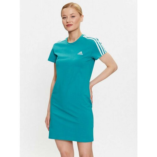 Платье adidas, размер XS [INT], бирюзовый футболка adidas 3 stripes tee мужчины he9545 l