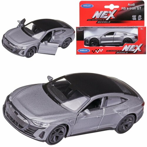 Машинка Welly 1:38 AUDI E-TRON GT серебряная 43809W/серебряная машинка welly 2014 audi tt coupe модель машины 1 38 с пружинным механизмом цвет в ассортименте