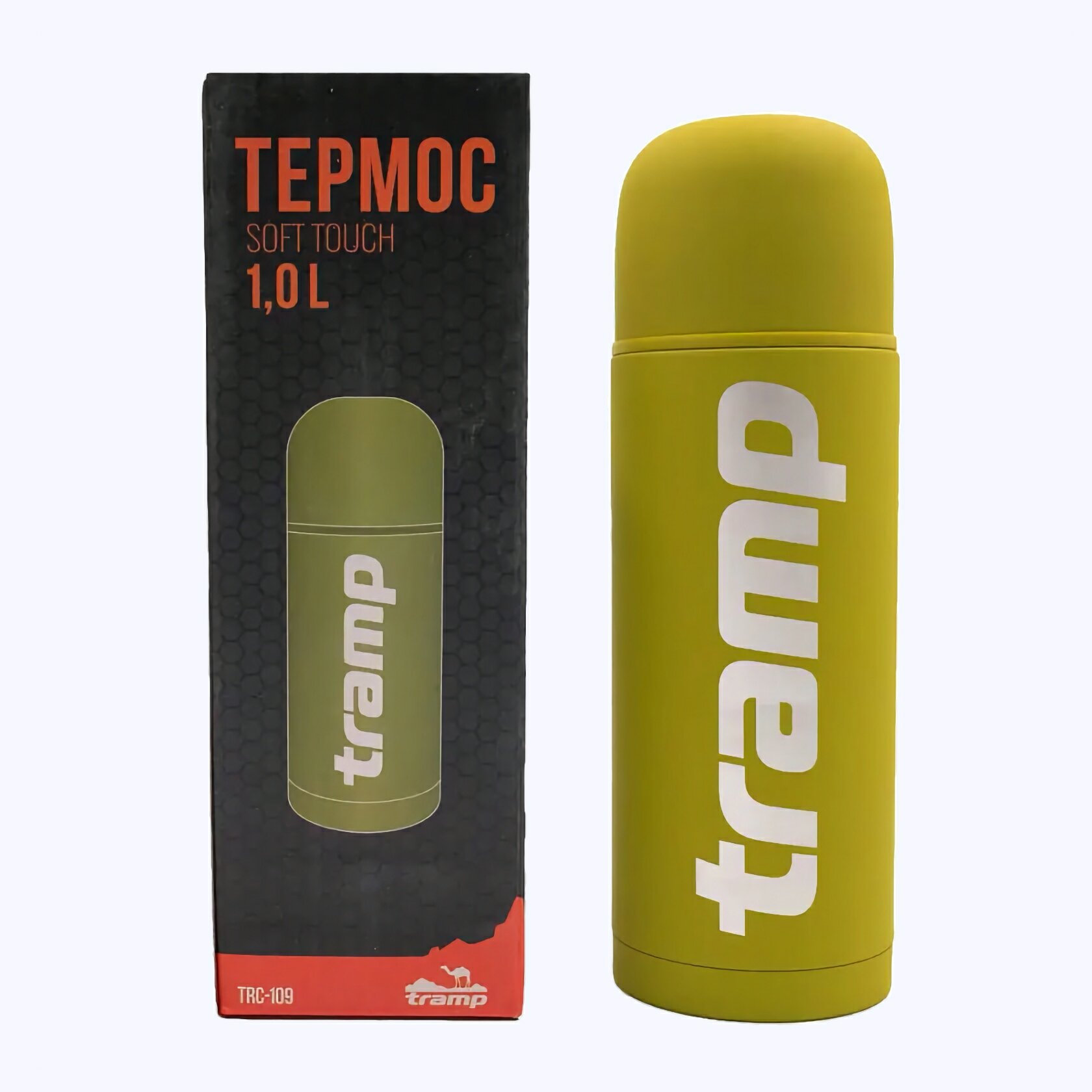 Термос Tramp Soft Touch 1 литр (Зеленый) — фото 1