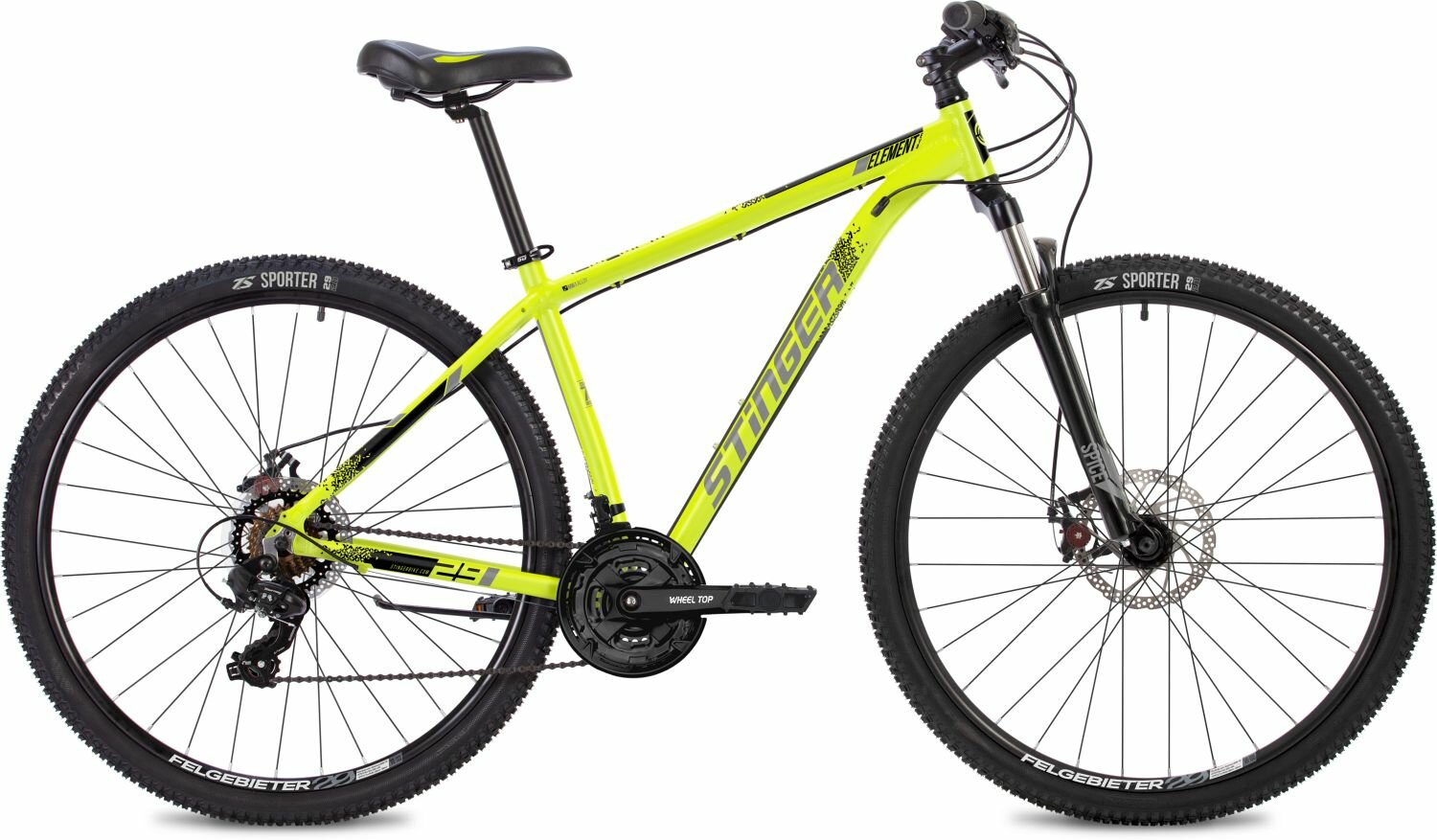 Велосипед Stinger Element Evo 26" (2024) (Велосипед STINGER 26" ELEMENT EVO зеленый, алюминий, размер 14")