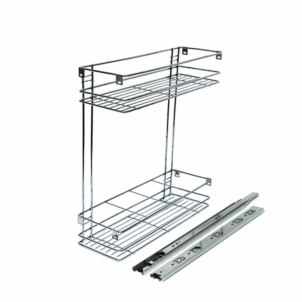 Ящик выдвижной 200 мм (D440*W150*H470) 35мм хром бокового крепления на шариковых направляющих ИПМ/HongDa(2)