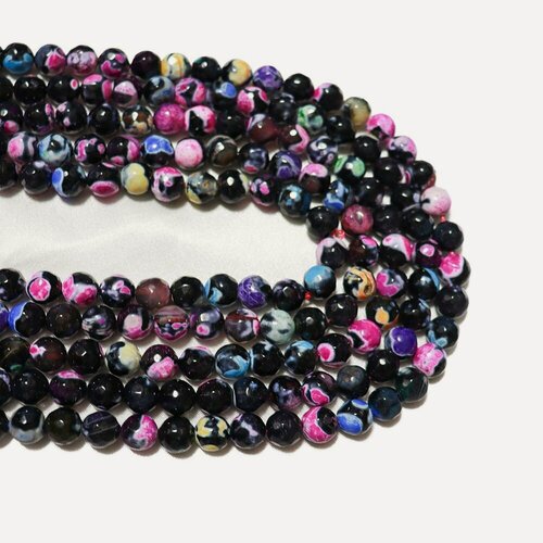 Изображение товара Агат "Вены Дракона" бусины граненые 10 мм, около 37 шт, цвет: Разноцветный