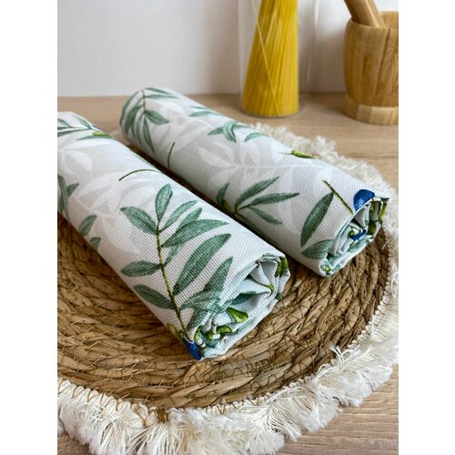 Кухонные полотенца рогожка набор 2 шт. 100% хлопок