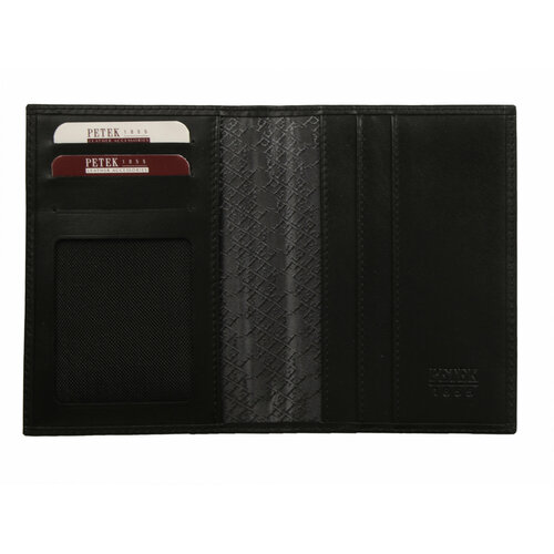 фото Обложка-карман для паспорта petek 1855 обложка с карманами под карты 501k.000.01, черный