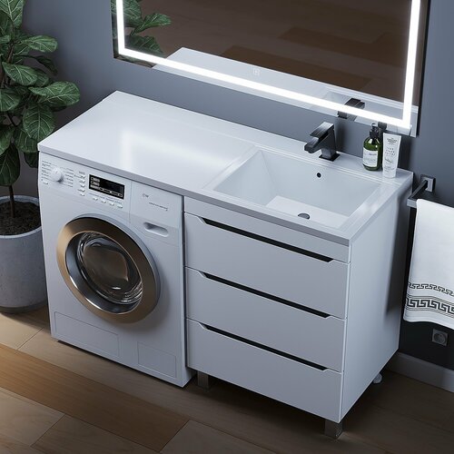 Раковина над стиральной машиной Uperwood Cosmos 120 см, правая