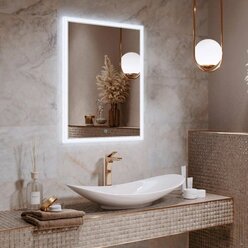 Зеркало для ванной Alavann Emma 60x80 см, с LED подсветкой, сенсор, диммер