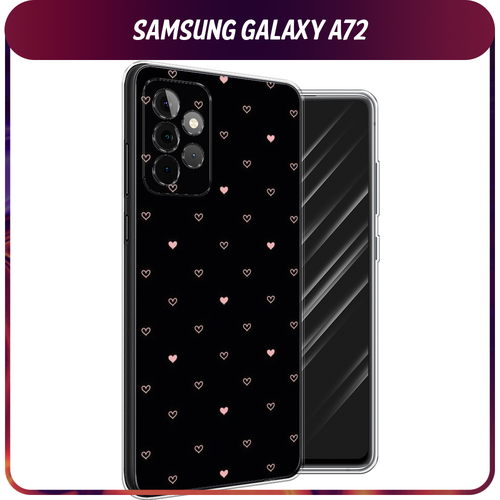 противоударный силиконовый чехол большеглазая панда на samsung galaxy a72 самсунг галакси а72 Силиконовый чехол на Samsung Galaxy A72 / Самсунг Галакси А72 Чехол с сердечками