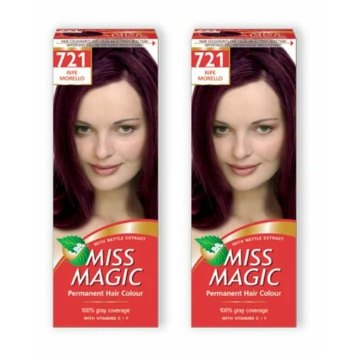 MISS MAGIC Краска для волос, тон 721 Спелая вишня, 50 мл, 2 штуки/