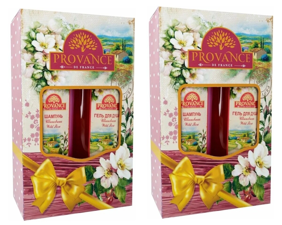 Подарочный набор женский Festiva Mini Provance Wild Rose, Шампунь 250 мл + Гель для душа 250 мл, 2 шт