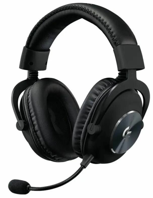 Гарнитура игровая Logitech G Pro X, для компьютера и игровых консолей, мониторные, проводные, черный [981-000819]