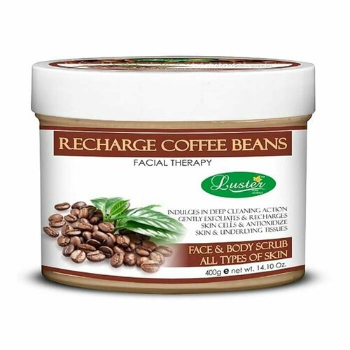 LUSTER Recharge Coffee Bean Cream Scrub Скраб для лица и тела с кофейными зёрнами 400г