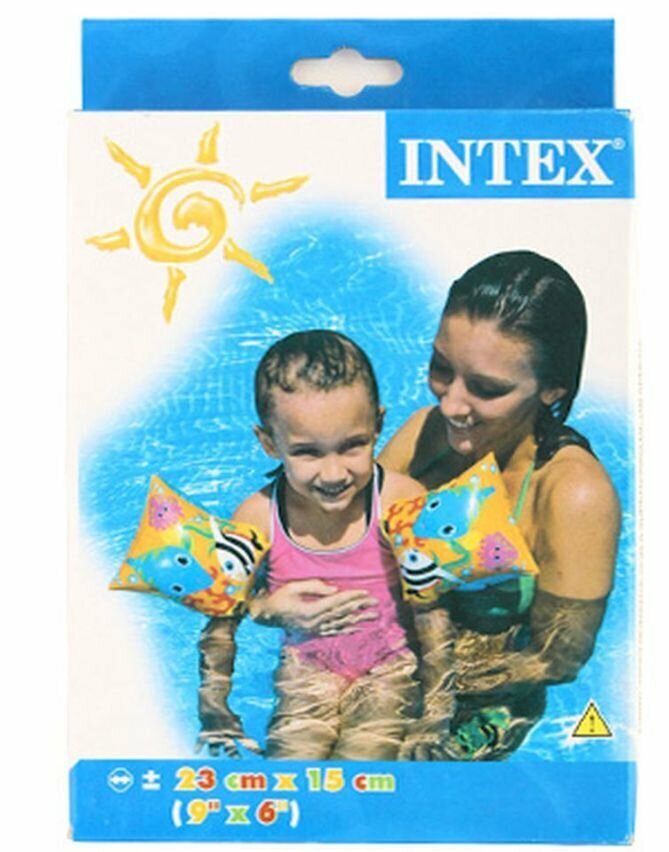 Нарукавники (INTEX Нарукавники для плавания 23x15 см. Веселые рыбки . Возраст 3-6 лет Арт. 58652NP)