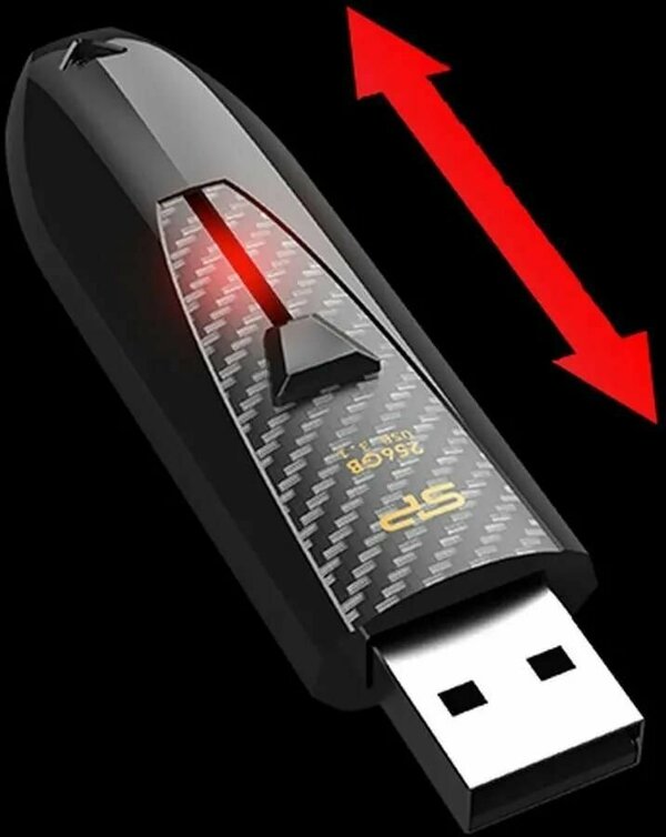 Флеш накопитель 256Gb Silicon Power Blaze B25, USB 3.2, Черный