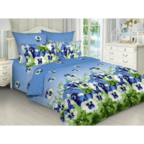 Комплект постельного белья Евро ЭКО бязь Анютины глазки 2850₽