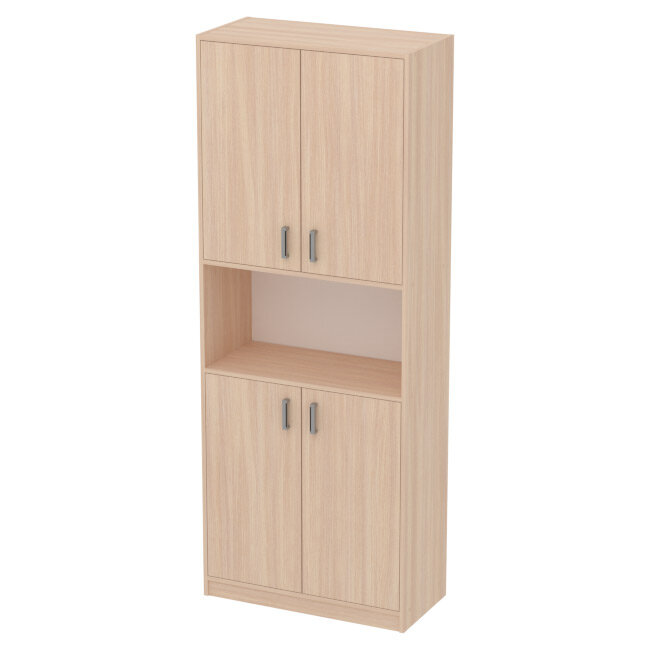 Шкаф Меб-фф Офисный шкаф ШБ-4+С-17М цвет Дуб Молочный 77/37/200 см