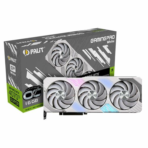 Palit Видеокарта Palit RTX4070Ti SUPER GAMINGPRO WHITE OC 16GB GDDR6X 256bit 3-DP HDMI 3FAN RTX4070Ti SUPER 11658000₽