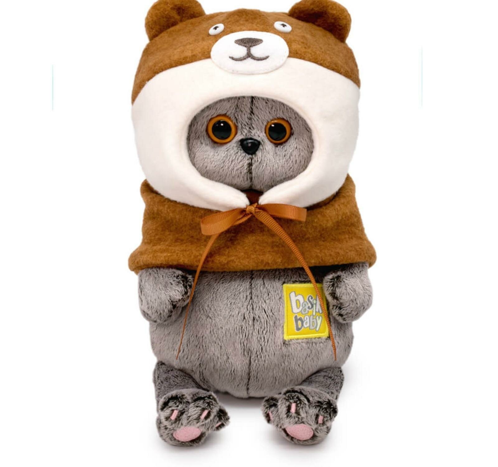 Мягкая игрушка Басик BABY в шапке "Медвежонок", 20 см