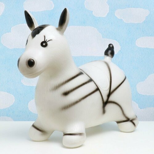 Игрушка - прыгун детская Зебра резиновая надувная 49х24см черно-белая 1724₽