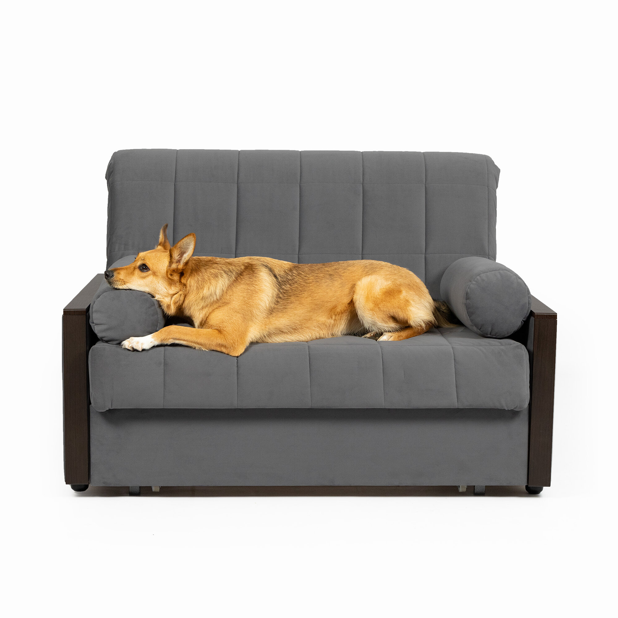 фото Диван-кровать Диван 24 "Милана" серый, велюр